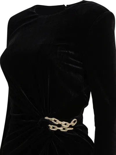 Self-portrait Velvet Chain Embellishment Mini Dress In Black