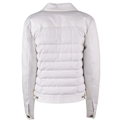Moorer Denim And Down Jacket In White