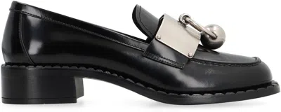 Prada Brushed Leather Loafers In Black