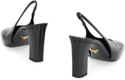 Prada Women's Leather Slingback Pumps In Black