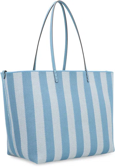 Fendi Blue Reversible Roll Large Shopper In Blue