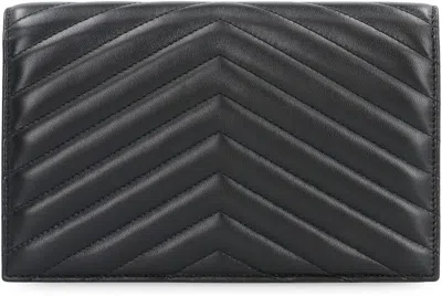 Saint Laurent Envelope Cassandre Wallet On Chain In Black