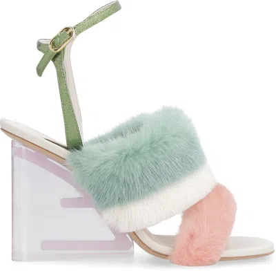 Fendi First Heeled Sandals In Multi