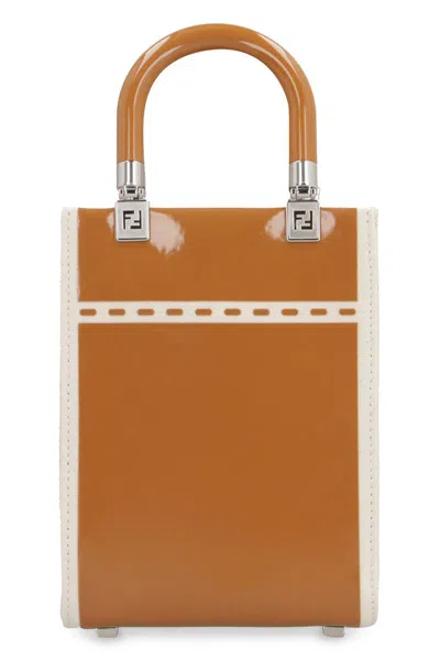Fendi Mini Sunshine Crossbody Satchel With Adjustable Strap In Brown