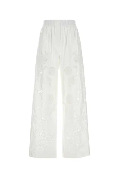 Magda Butrym Women White Poplin Wide-leg Pant