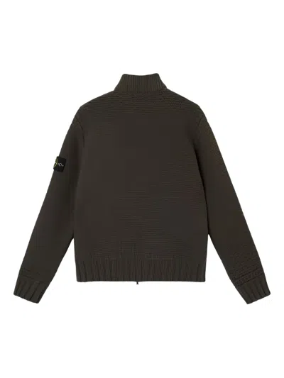 Stone Island Zip-up Cardigan In Animal Print