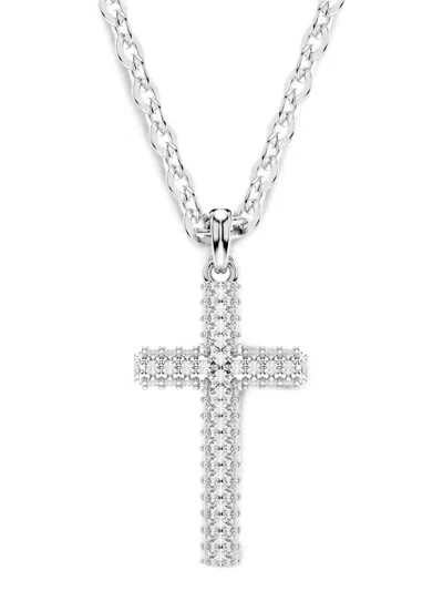 Swarovski Crystal-embellished Cross Necklace In Metallic