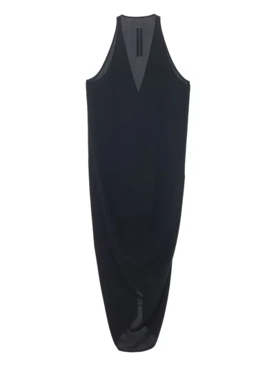 Rick Owens Halterneck Draped Dress In Black