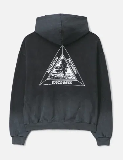 Fragile Club Distorted Triangle Hoodie In Black