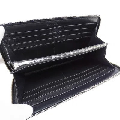 Pre-owned Balenciaga Black Leather Long Wallet (bi-fold) ()