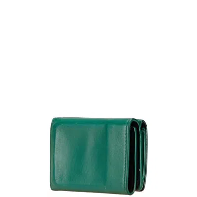 Pre-owned Balenciaga Green Leather Wallet (tri-fold) ()