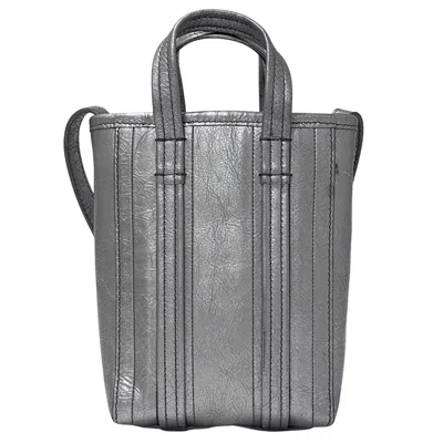Pre-owned Balenciaga Silver Leather Pouch Shoulder Bag ()