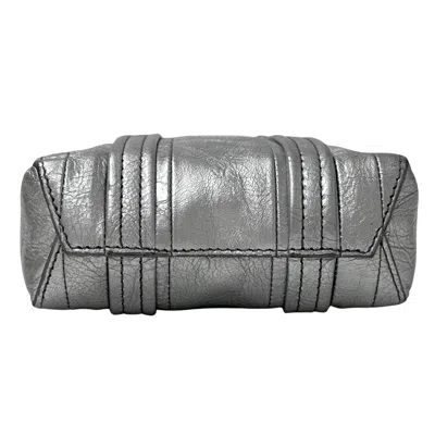 Pre-owned Balenciaga Silver Leather Pouch Shoulder Bag ()