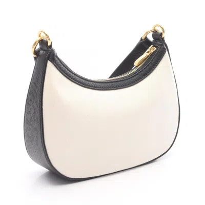 Pre-owned Bally Black Ivory Canvas Leather Shoulder Bag () In Multi