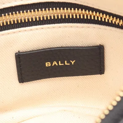 Pre-owned Bally Black Ivory Canvas Leather Shoulder Bag () In Multi