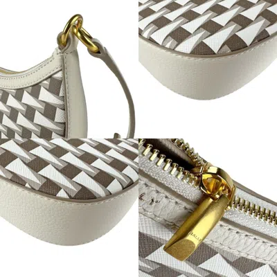 Pre-owned Bally Brown Off-white Pvc Leather Shoulder Bag () In Multi