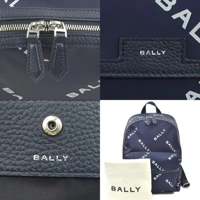 Pre-owned Bally Navy Nylon Backpack () In Blue