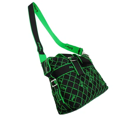 Pre-owned Bottega Veneta Black Green Canvas Handbag Shoulder Bag () In Multi