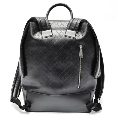 Pre-owned Bottega Veneta Black Intrecciato Backpack ()
