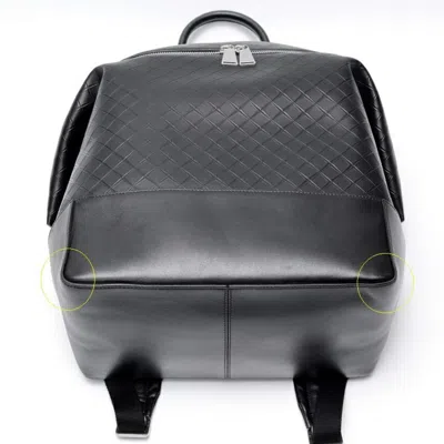 Pre-owned Bottega Veneta Black Intrecciato Backpack ()
