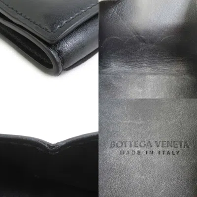 Pre-owned Bottega Veneta Black Leather Coin Purse/coin Case ()