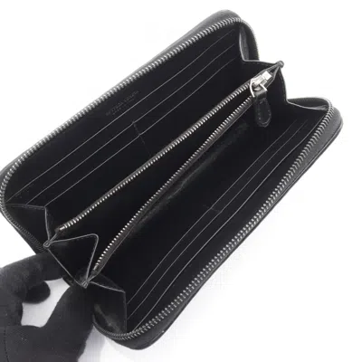 Pre-owned Bottega Veneta Black Leather Long Wallet (bi-fold) ()