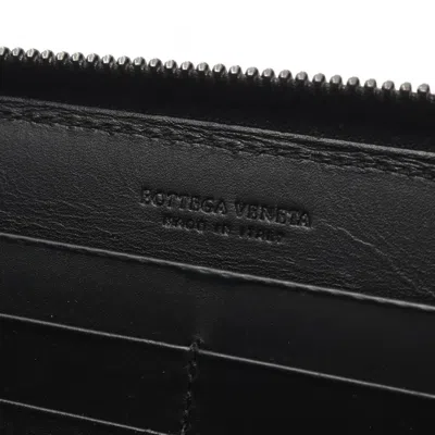 Pre-owned Bottega Veneta Black Leather Long Wallet (bi-fold) ()