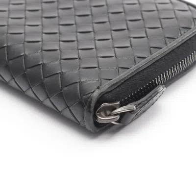 Pre-owned Bottega Veneta Black Leather Long Wallet (bi-fold) ()