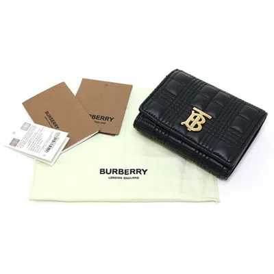 Pre-owned Burberry Black Leather Wallet (tri-fold) ()