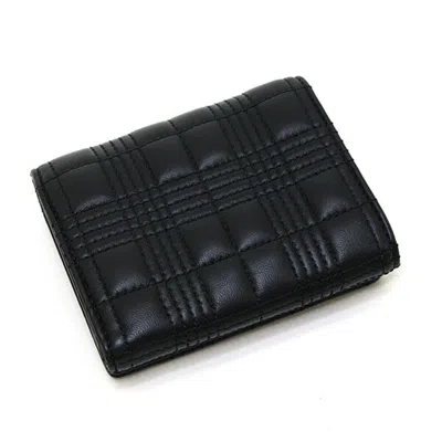 Pre-owned Burberry Black Leather Wallet (tri-fold) ()