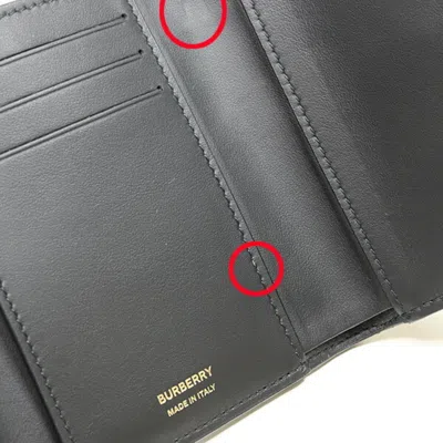 Pre-owned Burberry Black Leather Wallet (tri-fold) ()