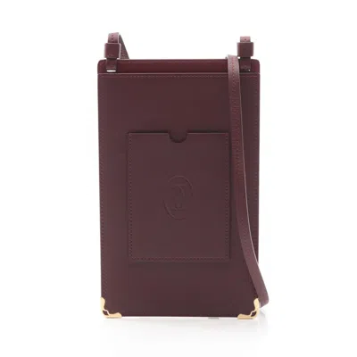 Pre-owned Cartier Bordeaux Leather Shoulder Bag () In Burgundy