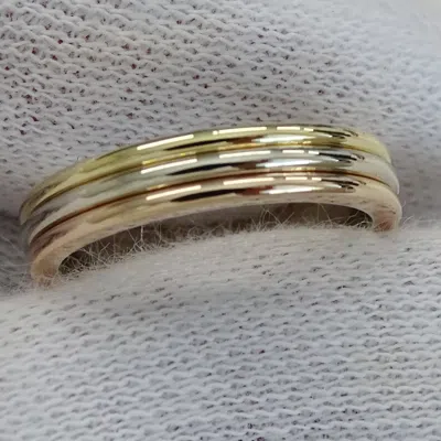 Pre-owned Cartier Trinity Pink White Yellow Band Ring () In Multi