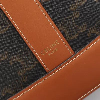 Pre-owned Celine Black Brown Coated Canvas Leather Shoulder Bag () In Multi