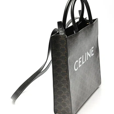 Pre-owned Celine Black Coated Canvas Leather Handbag Shoulder Bag ()