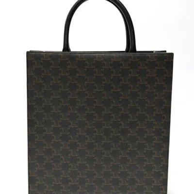 Pre-owned Celine Black Coated Canvas Leather Handbag Shoulder Bag ()