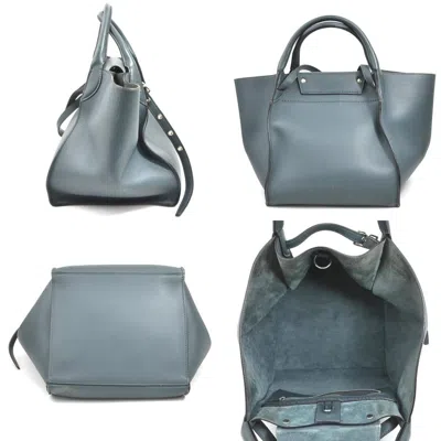 Pre-owned Celine Blue Gray Leather Handbag Shoulder Bag () In Multi