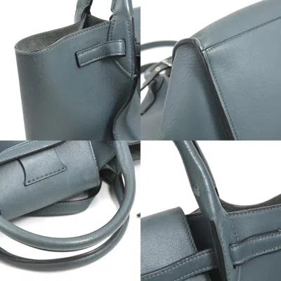 Pre-owned Celine Blue Gray Leather Handbag Shoulder Bag () In Multi