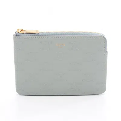 Pre-owned Celine Blue Leather Coin Purse/coin Case ()