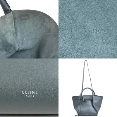 Pre-owned Celine Blue Gray Leather Handbag Shoulder Bag () In Multi