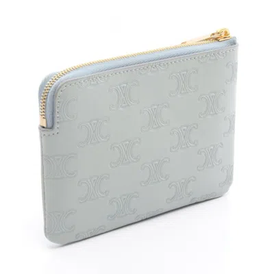 Pre-owned Celine Blue Leather Coin Purse/coin Case ()