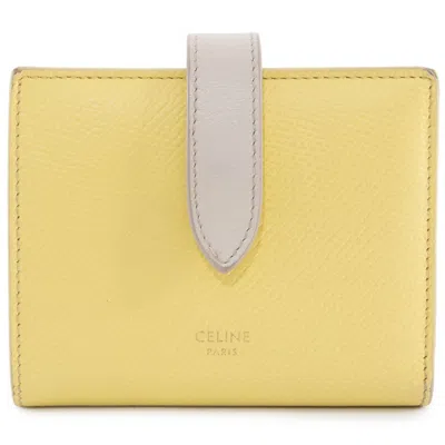 Pre-owned Celine Gray Yellow Leather Wallet (bi-fold) ()