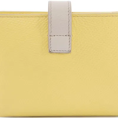 Pre-owned Celine Gray Yellow Leather Wallet (bi-fold) ()