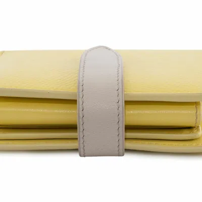 Pre-owned Celine Gray Yellow Leather Wallet (bi-fold) ()