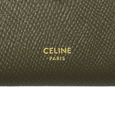 Pre-owned Celine Khaki Light Blue Leather Wallet (bi-fold) ()