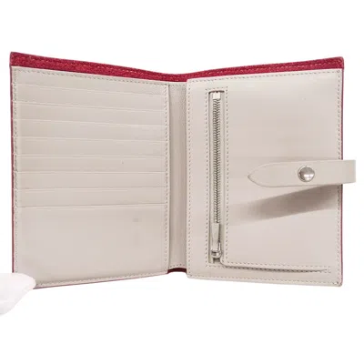 Pre-owned Celine Red Color Leather Wallet (bi-fold) ()