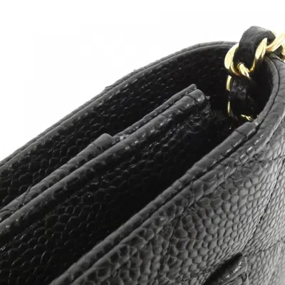 Pre-owned Chanel Black Bordeaux Grained Calfskin Chain/shoulder Wallet () In Multi