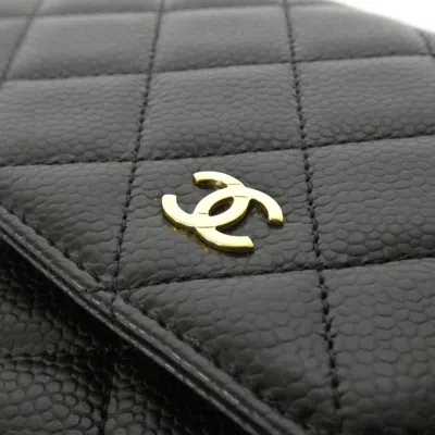 Pre-owned Chanel Black Bordeaux Grained Calfskin Chain/shoulder Wallet () In Multi