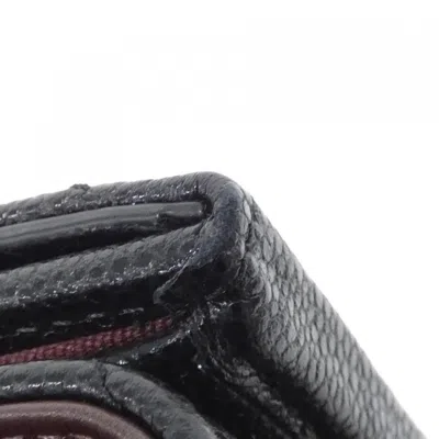 Pre-owned Chanel Black Bordeaux Grained Calfskin Wallet (tri-fold) () In Multi