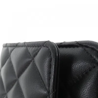 Pre-owned Chanel Black Bordeaux Leather Chain/shoulder Wallet () In Multi